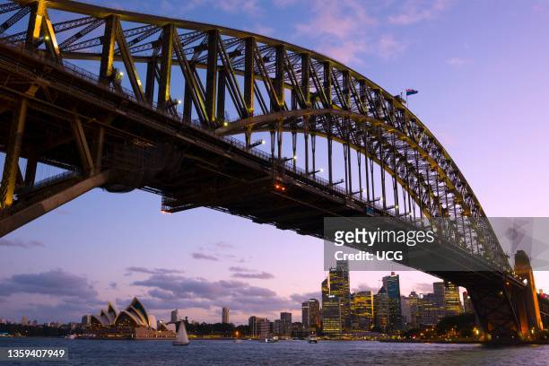 Sydney harbor bridge and Opera House, Sydney, Australia.
