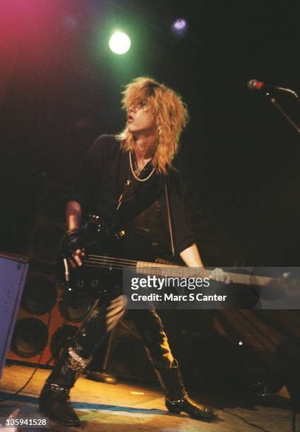 Duff McKagan of the rock band 'Guns n' Roses' performs onstage at the Troubadour where they played 'My Michelle' for the first time on January 4,...