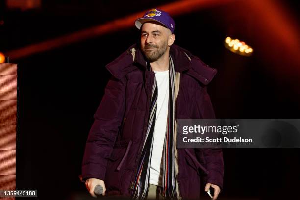 Rapper/producer The Alchemist performs onstage during Day 1 of Rolling Loud Los Angeles at NOS Events Center on December 10, 2021 in San Bernardino,...