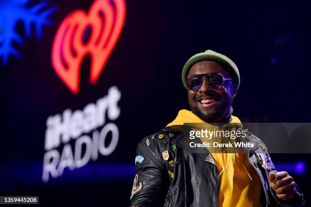 Will.i.am of Black Eyed Peas perform onstage during iHeartRadio Power 96.1’s Jingle Ball 2021 Presented by Capital One at State Farm Arena on...