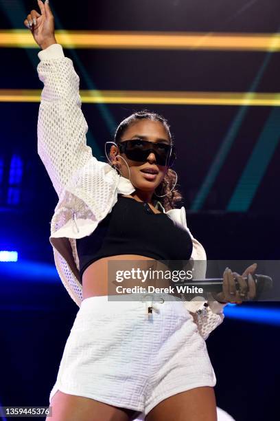 Rey Soul of Black Eyed Peas perform onstage during iHeartRadio Power 96.1’s Jingle Ball 2021 Presented by Capital One at State Farm Arena on December...