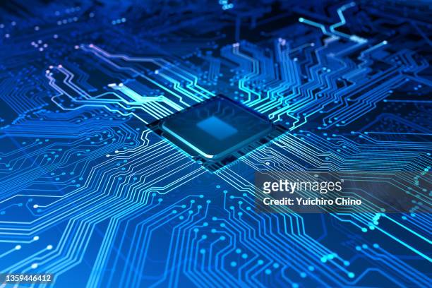 semiconductor and circuit board - halfgeleider stockfoto's en -beelden