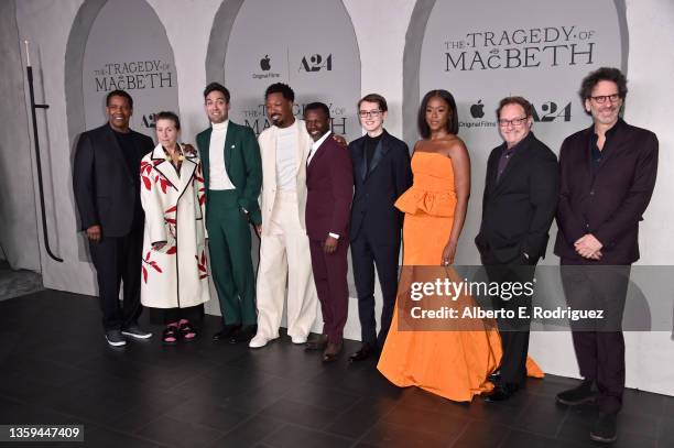 Denzel Washington, Frances McDormand, Alex Hassell, Corey Hawkins, Sean Patrick Thomas, Lucas Barker, Moses Ingram, Stephen Root and Joel Coen attend...