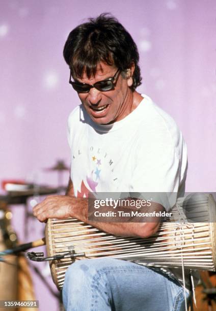 Mickey Hart performs during the Further Festival at Shoreline Amphitheatre on July 30, 1997 in Mountain View, California.