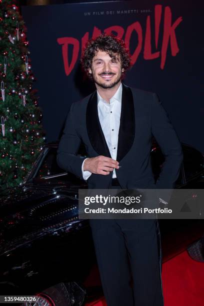 The television personality and digital creator Giovanni Masiero on the red carpet for the Diabolik movie Premiere. Milan , December 15th, 2021