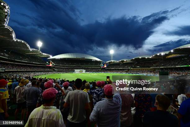 General view of play during day two of the Second Test match in the Ashes series between Australia and England at the Adelaide Oval on December 17,...