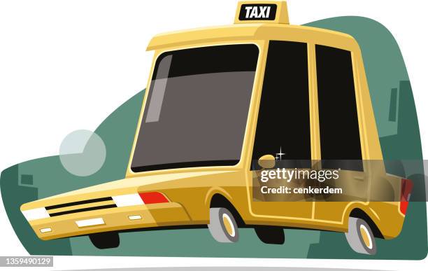 stockillustraties, clipart, cartoons en iconen met driver - yellow taxi