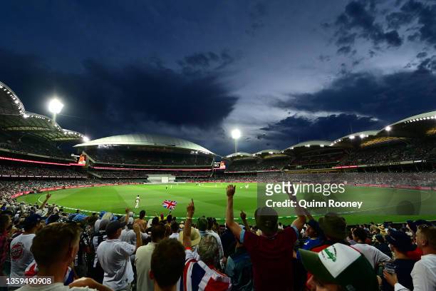General view of play during day two of the Second Test match in the Ashes series between Australia and England at the Adelaide Oval on December 17,...