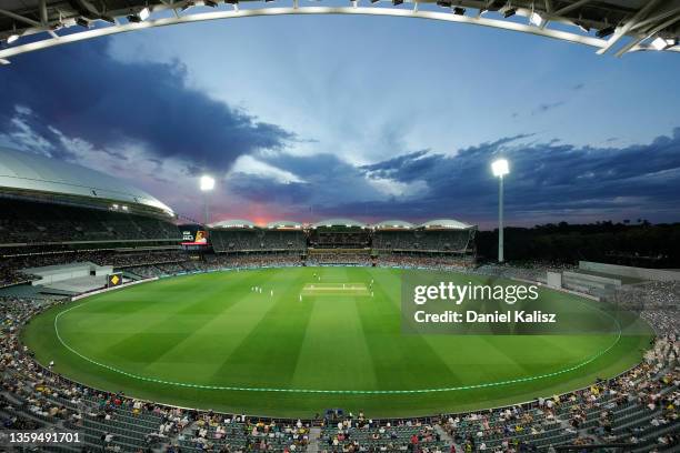 General view of play during day two of the Second Test match in the Ashes series between Australia and England at the Adelaide Oval on December 17,...