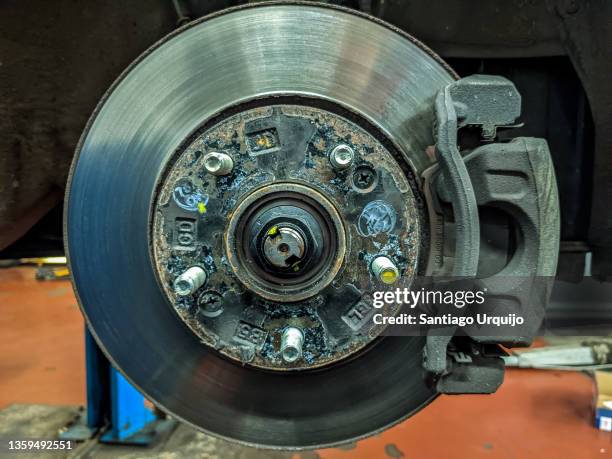 close-up of a car wheel brake system - brake stock pictures, royalty-free photos & images