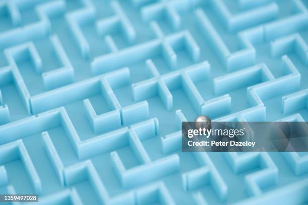 blue labyrinth - seize opportunity stock pictures, royalty-free photos & images