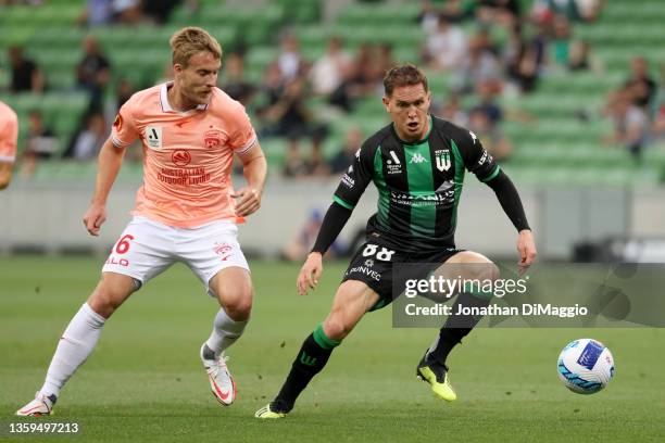 Neil Kilkenny of Western United in action during the A-League Mens match between Western United and Adelaide United at AAMI Park, on December 17 in...