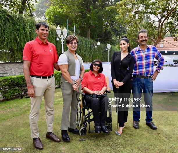 Devendra Jhajharia, Yash Birla, Deepa Malik, Ritika Khatnani and Amit Luthra at The Golf Foundation's 9th Invitational Fundraiser on December 17,...