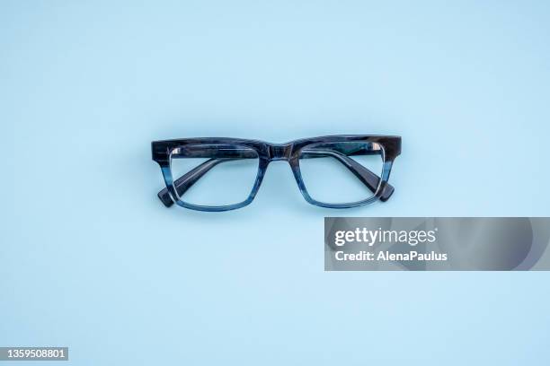 blue vision glasses - blue spectacles stock pictures, royalty-free photos & images