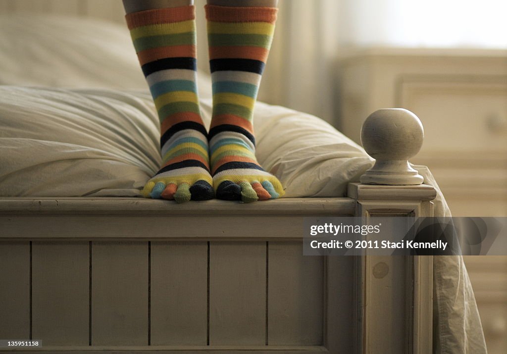Girl In Rainbow Toe Socks High-Res Stock Photo - Getty Images