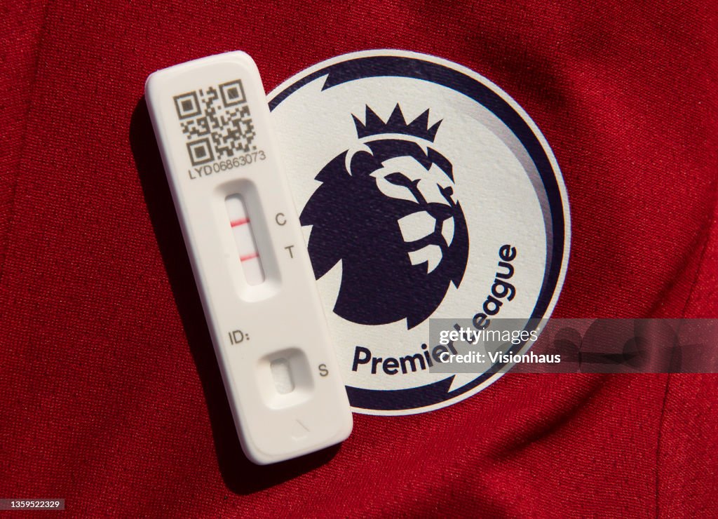 A Positive Covid-19 Test with the Premier League Logo