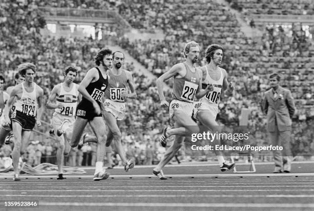 Paul-Heinz Wellmann of West Germany leads Pekka Vasala of Finland , Franco Arese of Italy , Rod Dixon of New Zealand , Brendan Foster of Great...