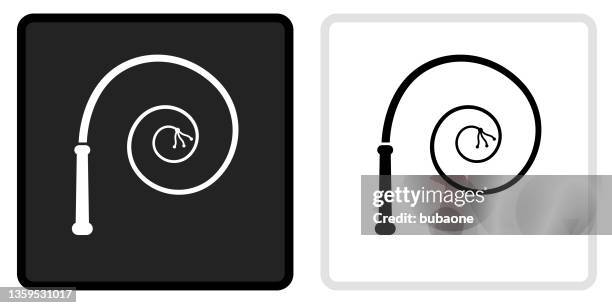 bildbanksillustrationer, clip art samt tecknat material och ikoner med whip icon on  black button with white rollover - piska