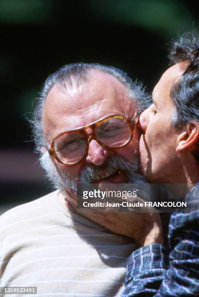 Sergio Leone et James Woods, le 18 mai 1984, à Cannes.