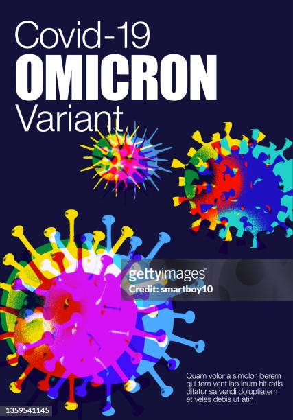 omicron, new covid-19 variant - spike protein stock illustrations