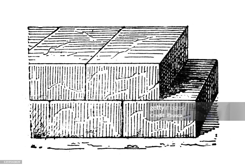 Antique illustration: Concrete block
