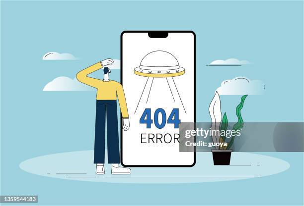 404 error, mobile phone program error, web page cannot be opened. - mistake stock illustrations