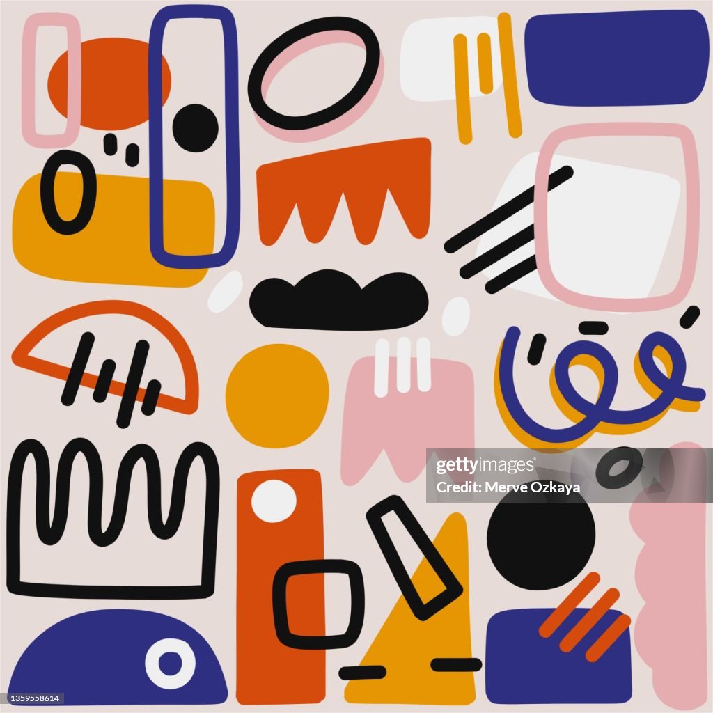 Pattern with colorful geometric shapes