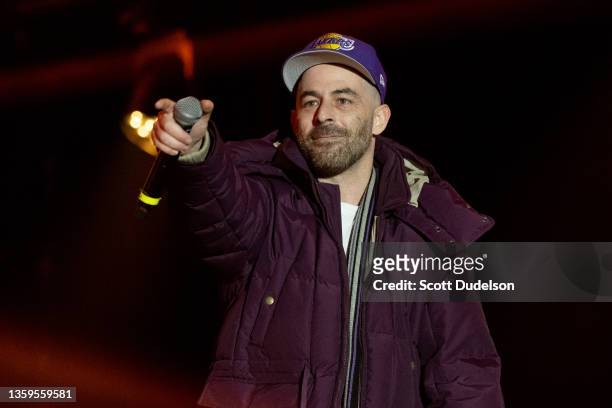 Rapper/producer The Alchemist performs onstage during Day 1 of Rolling Loud Los Angeles at NOS Events Center on December 10, 2021 in San Bernardino,...