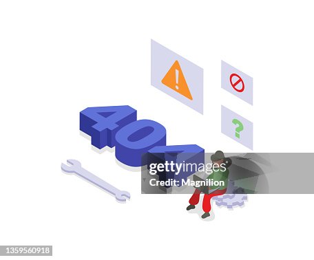 404 Error Isometric Vector 404 Error Isometric Vector