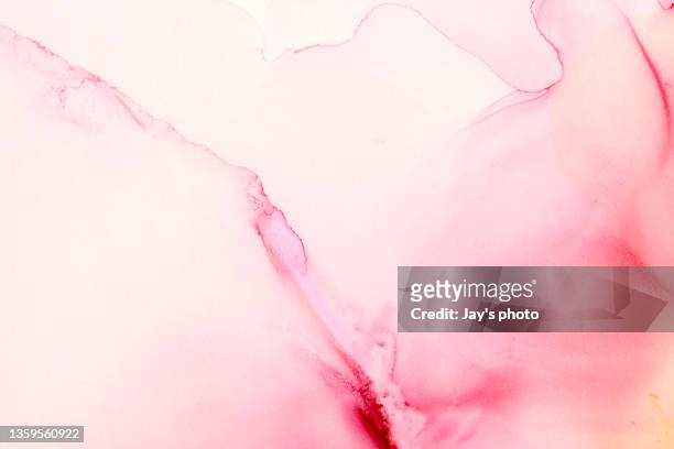 alcohol ink fluid abstract art drawing photo shotting. - pink hat stock-fotos und bilder