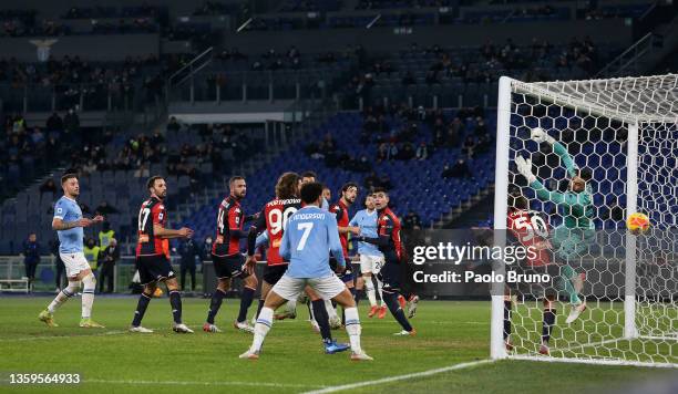 Francesco Acerbi of Lazio scores his side's second goalduring the Serie A match between SS Lazio and Genoa CFC at Stadio Olimpico on December 17,...