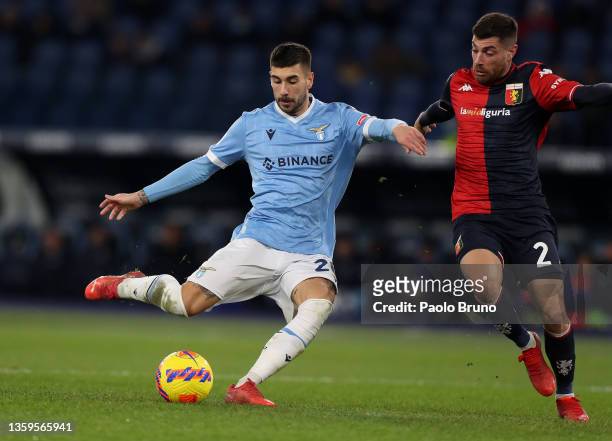 Mattia Zaccagni of Lazio scores his side's third goal during the Serie A match between SS Lazio and Genoa CFC at Stadio Olimpico on December 17, 2021...