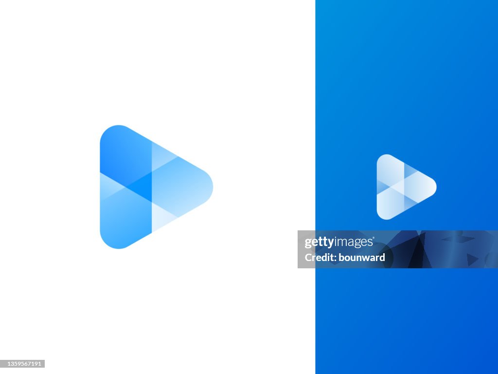 Blaues Play-Button-Logo