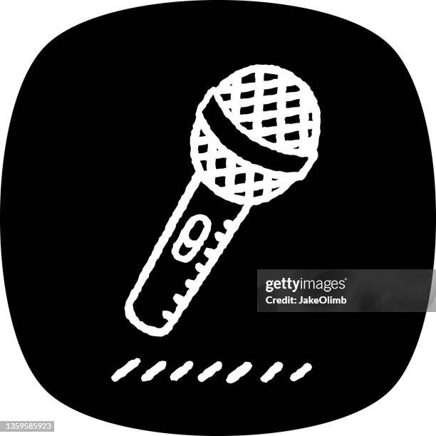 ilustrações de stock, clip art, desenhos animados e ícones de microphone doodle 3 - stand up