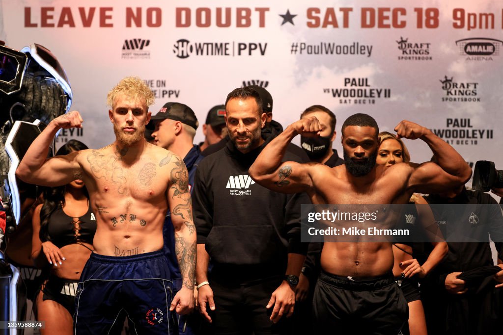 Jake Paul v Tyron Woodley - Weigh-in