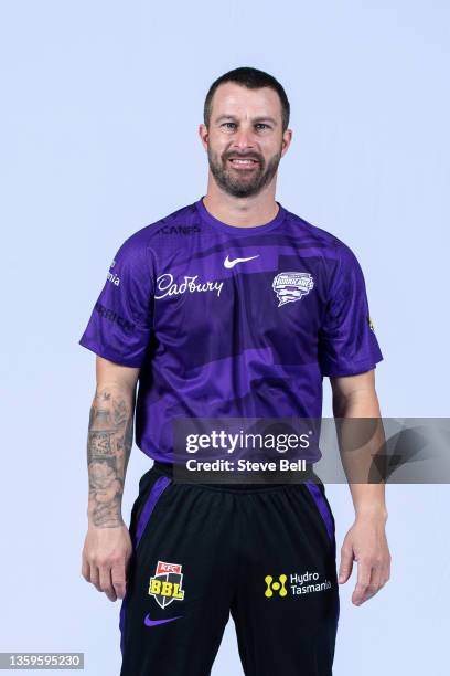 Matthew Wade poses during the Hobart Hurricanes Big Bash League headshots session on September 02, 2021 in Hobart, Australia.