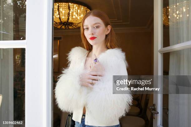 Larsen Thompson photographed during Orianne Collins OC Wonders Collection showcase at The Peninsula Beverly Hills on December 17, 2021 in Beverly...