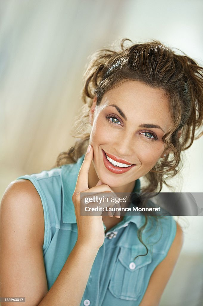 Beautiful smiling interrogative woman