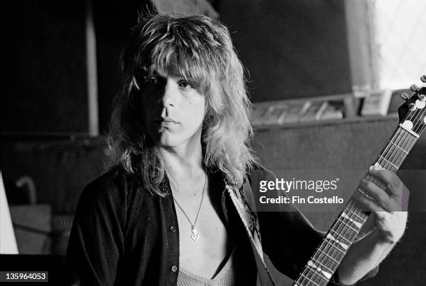 1st MAY: American guitarist Randy Rhoads recording Ozzy Osbourne's 'Blizzard of Ozz' album at Ridge Farm Studio in West Sussex, England in May 1980.