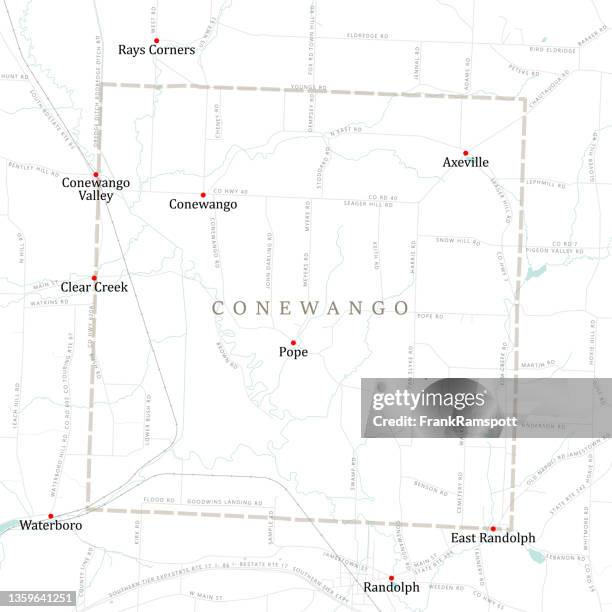 ny cattaraugus conewango vector road map - pope stock illustrations