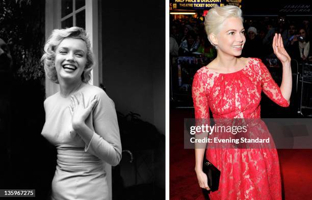 In this composite image a comparison has been made between Marilyn Monroe and Actress Michelle Williams. Oscar hype begins this week with the...
