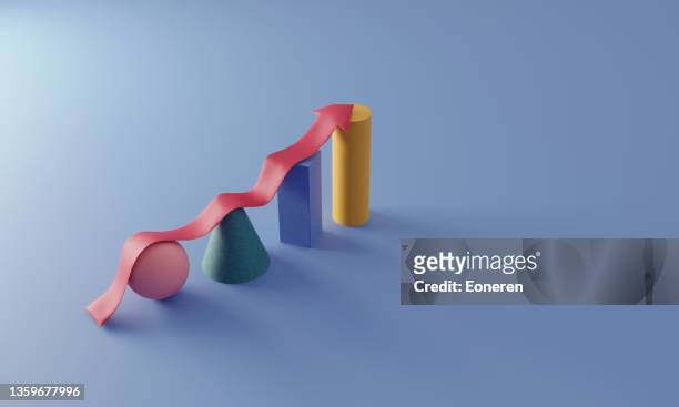 financial graph with geometric shapes - economic opportunity stock pictures, royalty-free photos & images