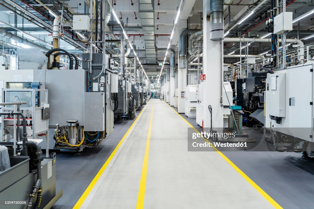 Manufacturing machines at factory