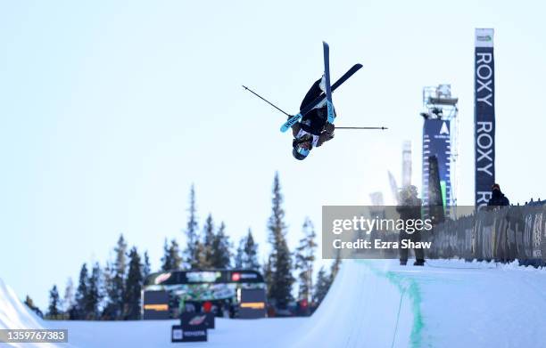 David Wise of Team United States competes in the men's ski superpipe final on Day 4 of the Dew Tour at Copper Mountain on December 18, 2021 in Copper...