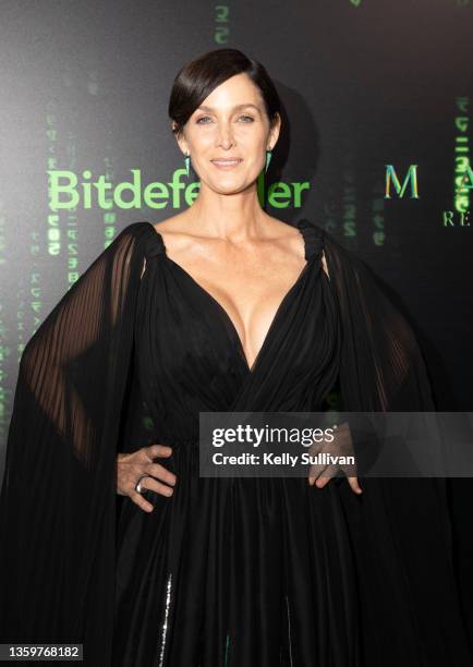 Carrie-Anne Moss attends "The Matrix Resurrections" Red Carpet U.S. Premiere Screening at The Castro Theatre on December 18, 2021 in San Francisco,...