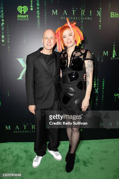 Producer and co-director James McTeigue and Director Lana Wachowski attend "The Matrix Resurrections" Red Carpet U.S. Premiere Screening at The...