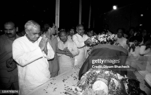Atal Bihari Vajpayee paying tribute to Gujarat State assembly speaker Harishchandra L Patel on his demise on 16th September 1996 . Mr Narendra Modi...