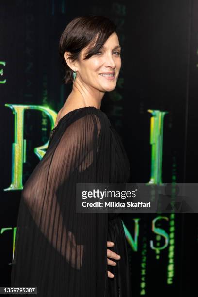 Carrie-Anne Moss arrives at the U.S. Premiere of "The Matrix Resurrections" at The Castro Theatre on December 18, 2021 in San Francisco, California.