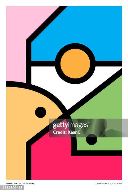 pop art design poster, vector template with abstract shapes element, modern hipster style. modern art template illustration - photo frames wall stock illustrations