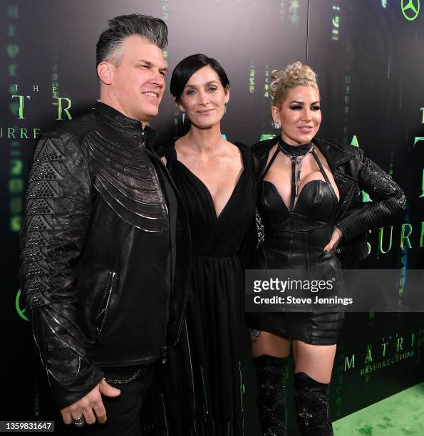 Actress Carrie-Anne Moss and guests attend "The Matrix Resurrections" Red Carpet U.S. Premiere Screening at The Castro Theatre on December 18, 2021...